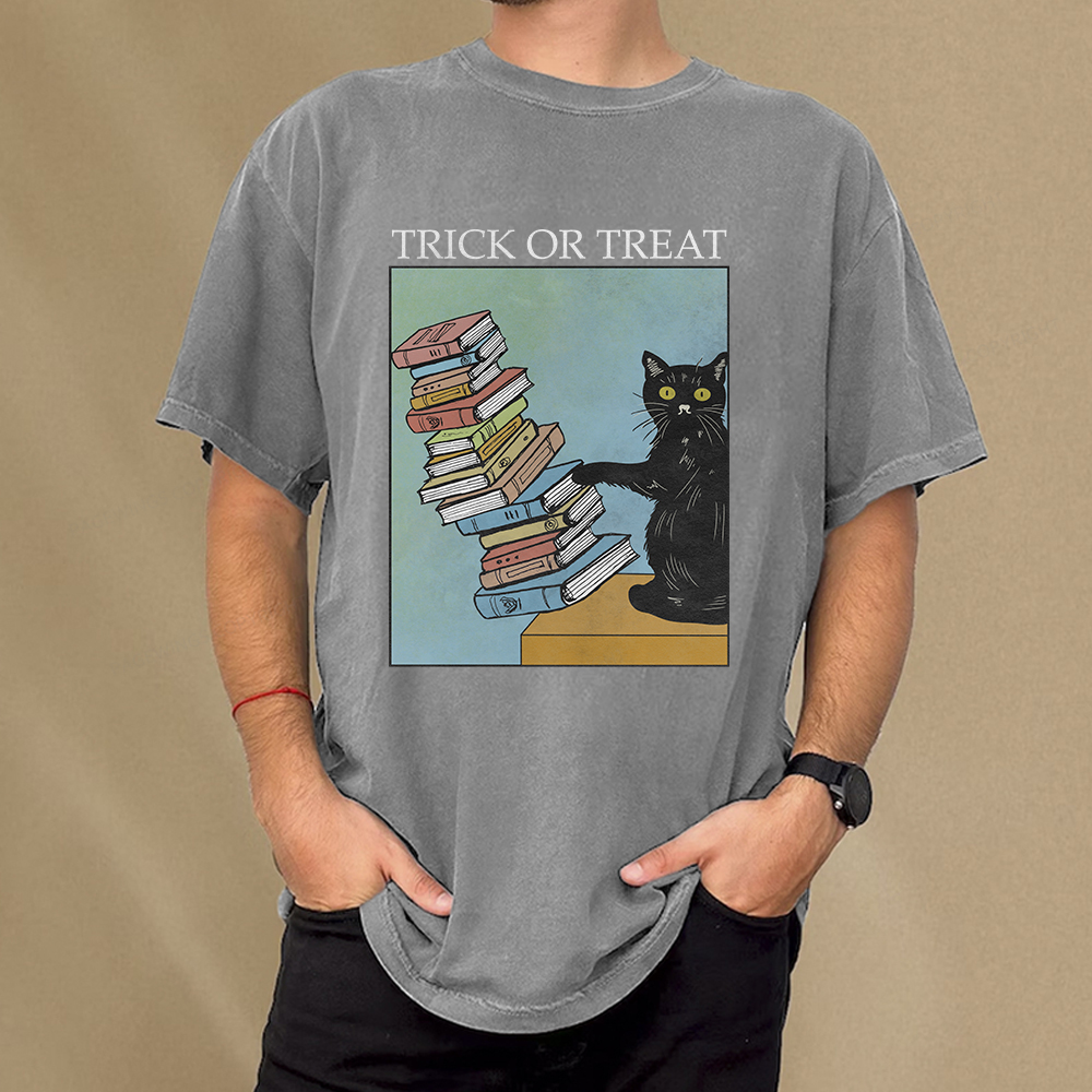 Pagewings Trick or Treat Unisex Washed T-shirt