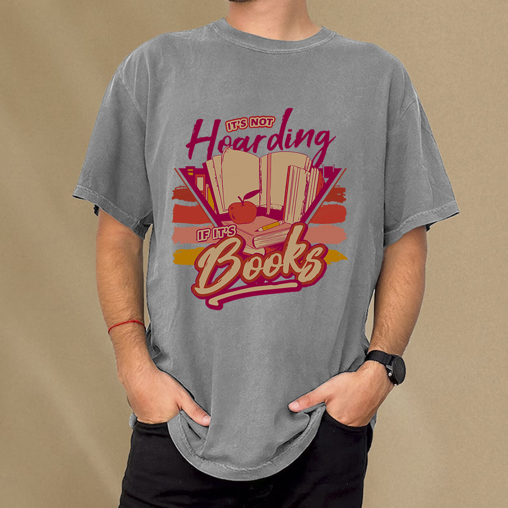 Pagewings It's Not Hoarding If It's Books Unisex Washed T-shirt