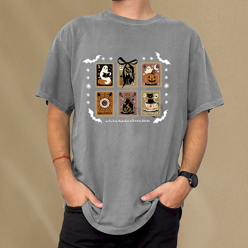 Pagewings Halloween Pumpkin Season Unisex Washed T-shirt