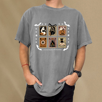 Pagewings Halloween Pumpkin Season Unisex Washed T-shirt