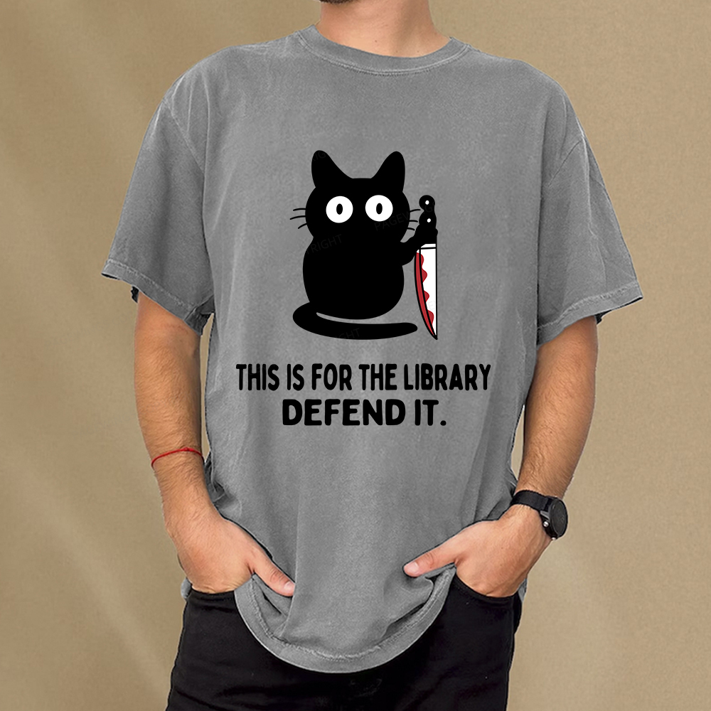 Pagewings This Is For The Library Defend It Unisex Washed T-shirt