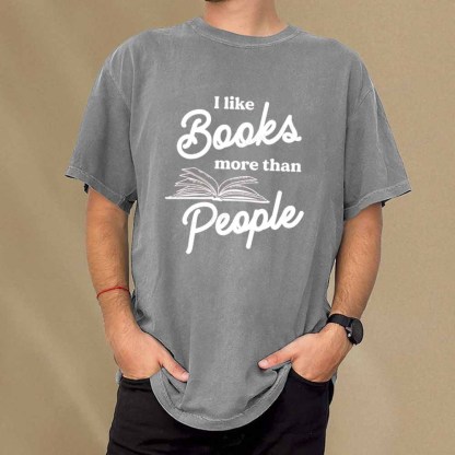 Pagewings Books More Than People Unisex Tee Unisex Washed T-shirt