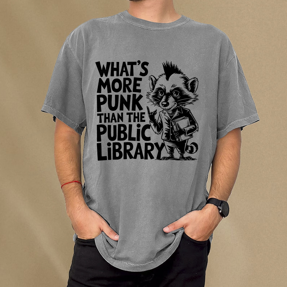 Pagewings What’s More Punk Than The Public Library Unisex Washed T-shirt
