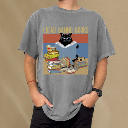Pagewings  I Read Banned Books Unisex Washed T-shirt