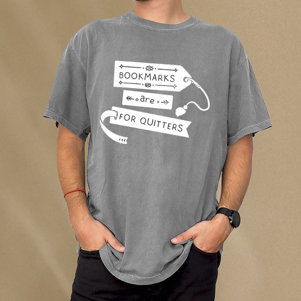 Pagewings Bookmarks Are For Quitters Unisex Tee Unisex Washed T-shirt
