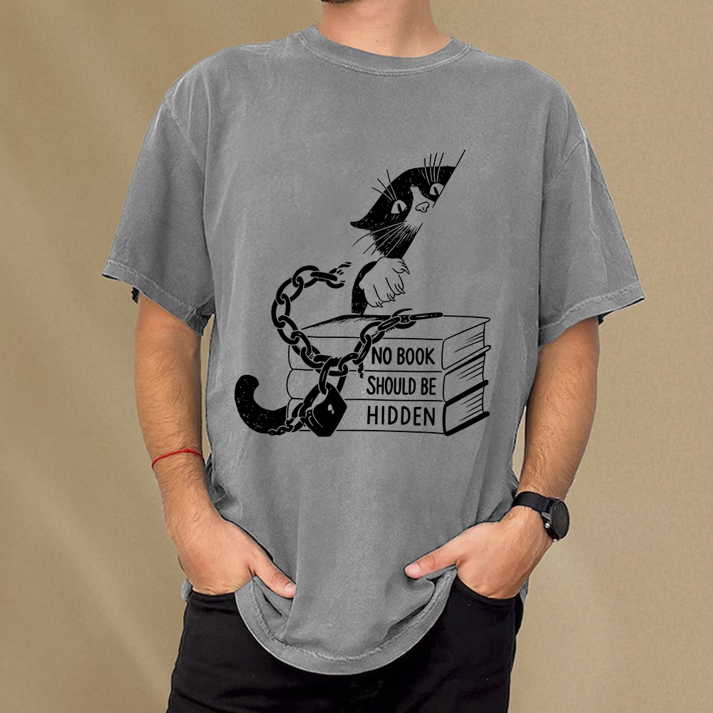 Pagewings No Book Should Be Hidden Unisex Washed T-shirt