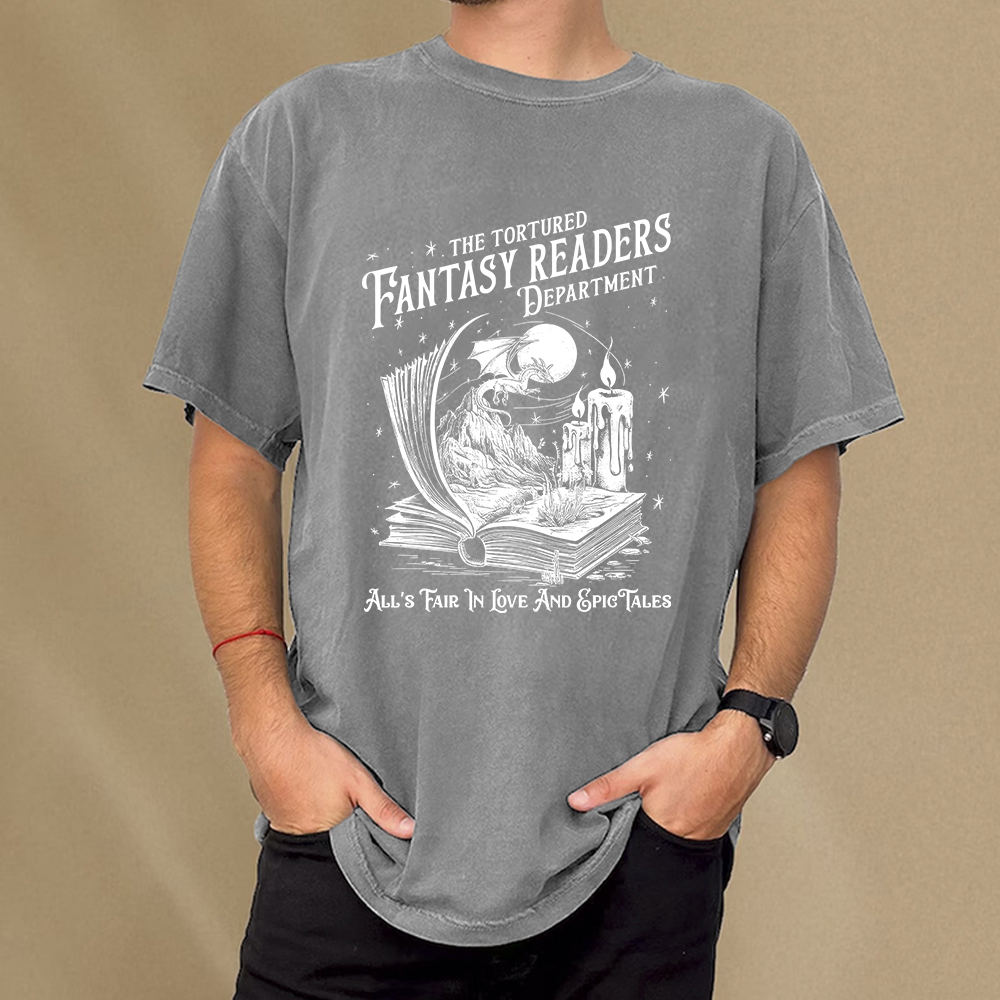 Pagewings The Tortured Fantasy Readers Department Unisex Washed T-shirt