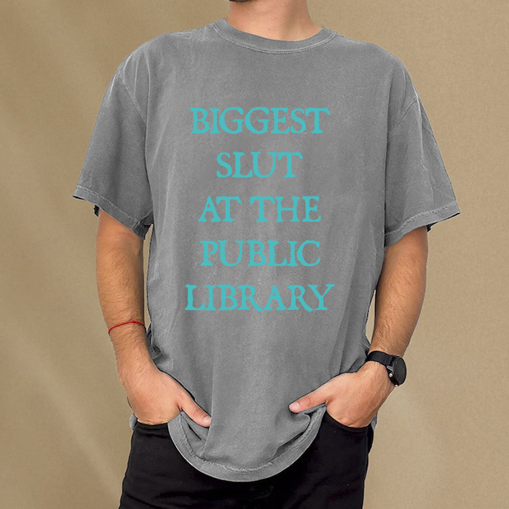 Pagewings Biggest Slut At The Public Library Unisex Washed T-shirt
