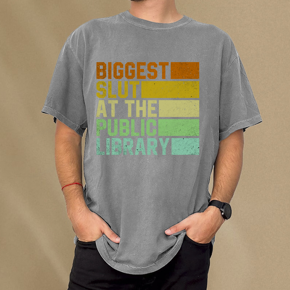 Pagewings Biggest Slut At The Public Library Unisex Washed T-shirt