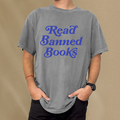 Pagewings Read Banned Books Unisex Washed T-shirt