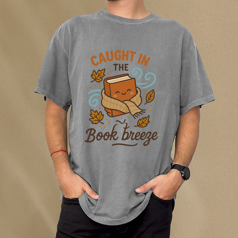Pagewings Caught In The Book Breeze Unisex Washed T-shirt