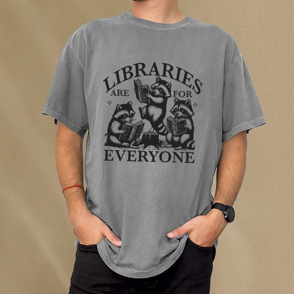 Pagewings Libraries are for everyone Unisex Washed T-shirt
