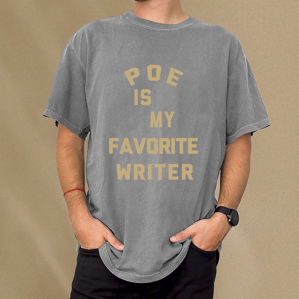 Pagewings Poe Is My Favorite Writer Unisex Washed T-shirt