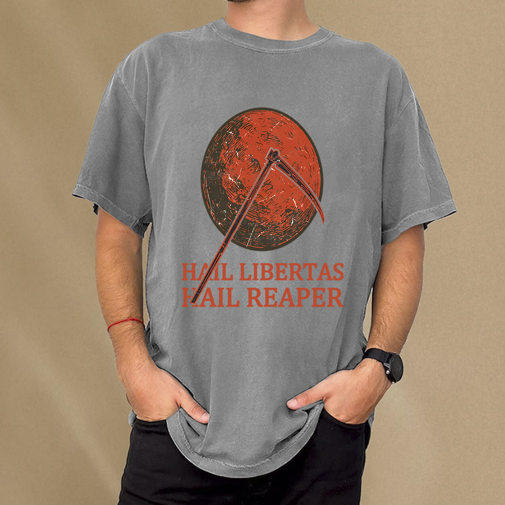 Pagewings Hail Libertas Hail Reaper Unisex Washed T-shirt