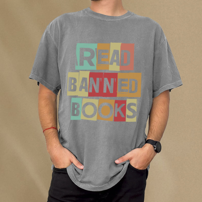 Pagewings Read Banned Books Shirt Unisex Washed T-shirt