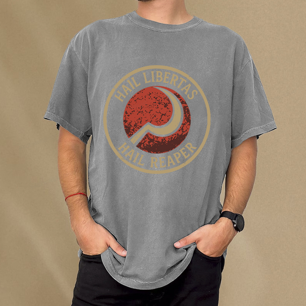 Pagewings Hail Libertas Hail Reaper Unisex Washed T-shirt