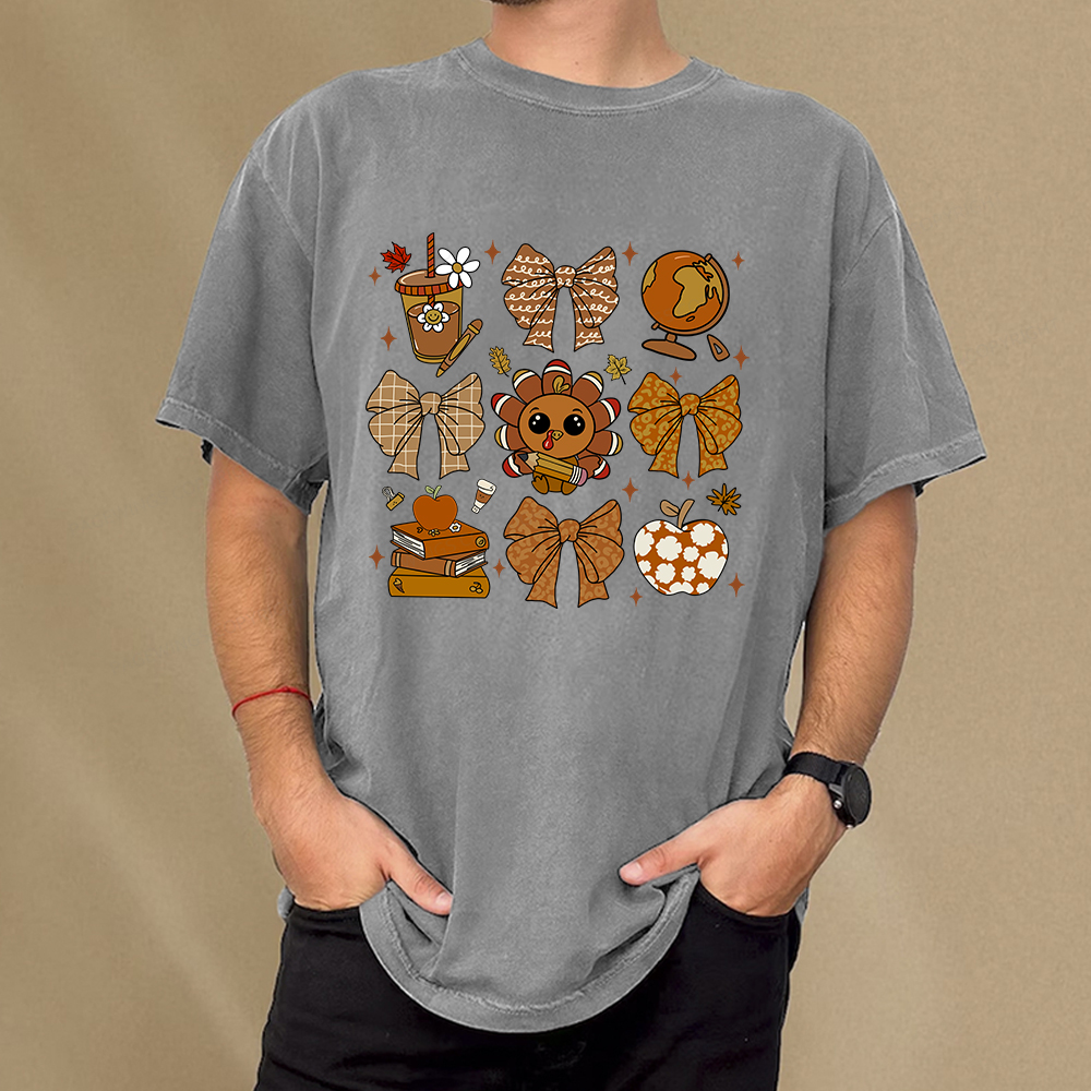 Pagewings Thanksgiving Fall Autumn Unisex Washed T-shirt