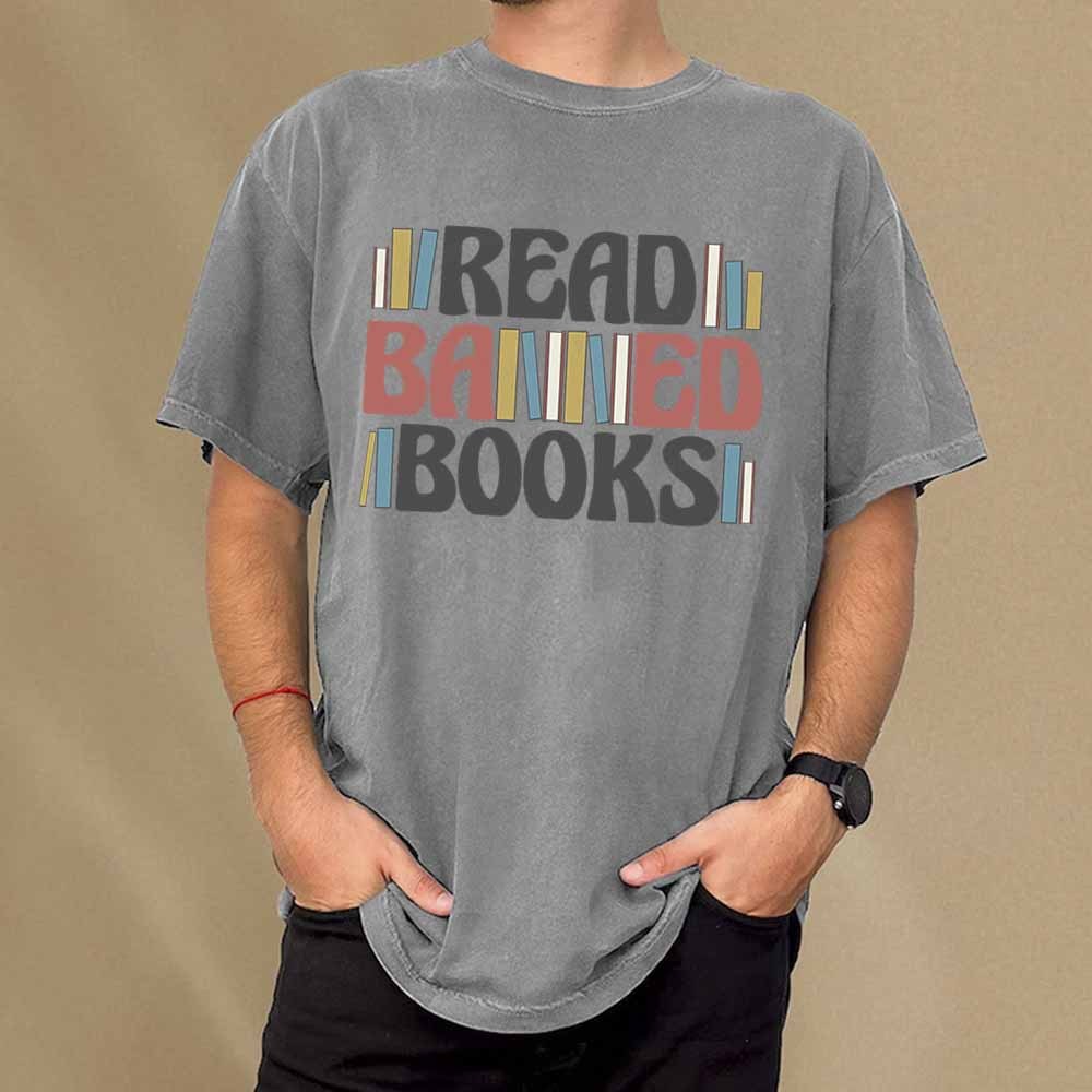 Pagewings Read Banned Books Unisex Washed T-shirt
