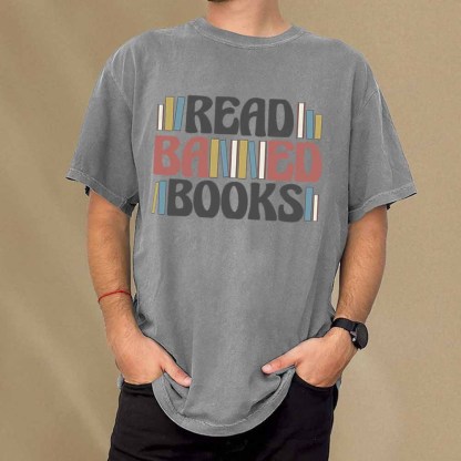 Pagewings Read Banned Books Unisex Washed T-shirt
