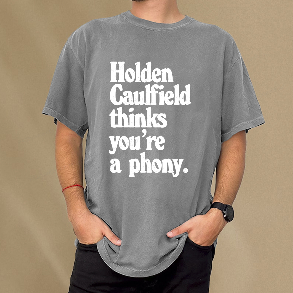 Pagewings Holden Caulfield thinks you're a phony Unisex Washed T-shirt