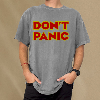 Pagewings Don't Panic  Unisex Washed T-shirt