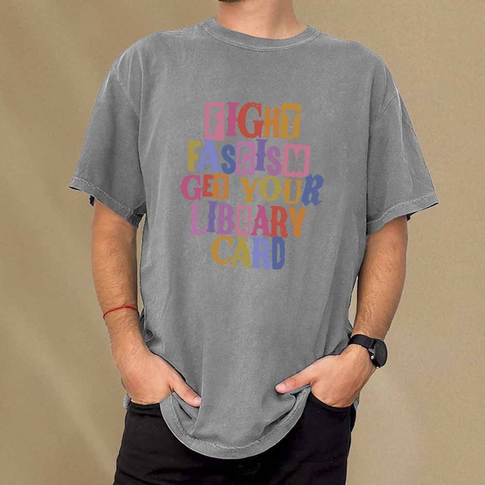 Pagewings Get Your Library Card Unisex Washed T-shirt