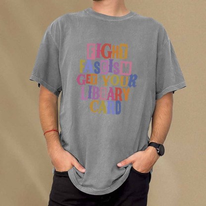 Pagewings Get Your Library Card Unisex Washed T-shirt