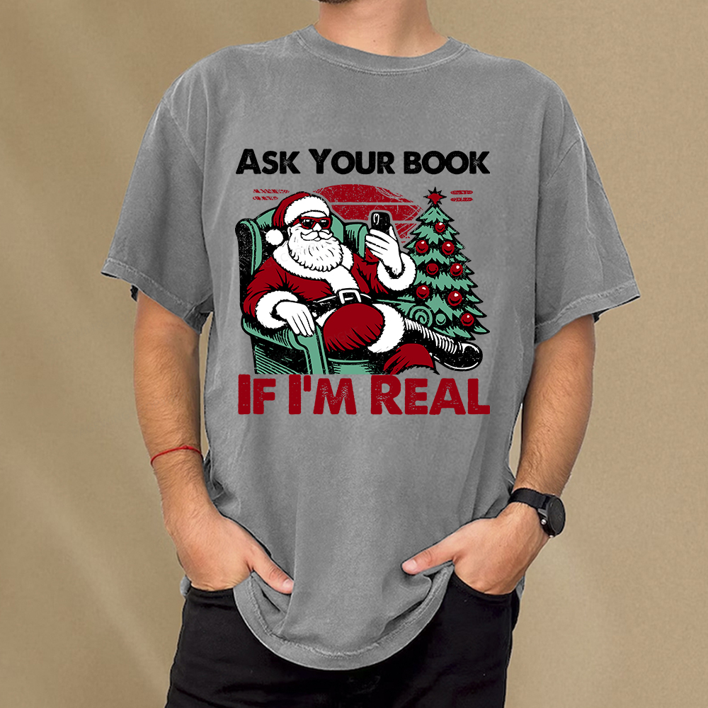 Pagewings Ask Your Book If I’m Real Unisex Washed T-shirt