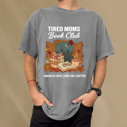 Pagewings Tired Moms Book Club Unisex Washed T-shirt