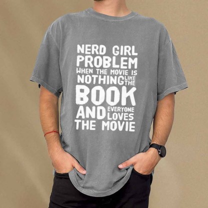 Pagewings NERD GIRL PROBLEM Club Unisex Washed T-shirt