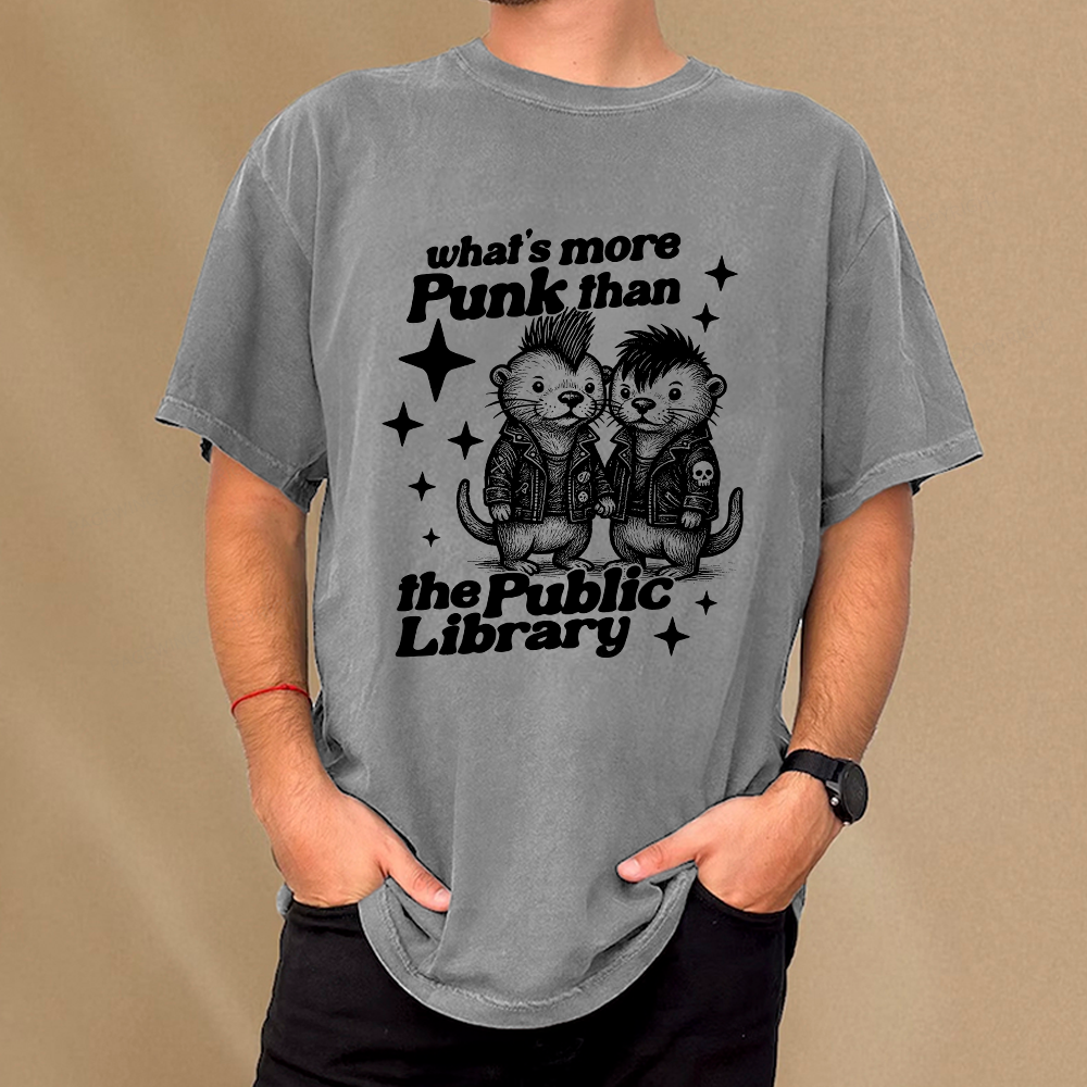Pagewings What’s More Punk Than The Public Library Unisex Washed T-shirt