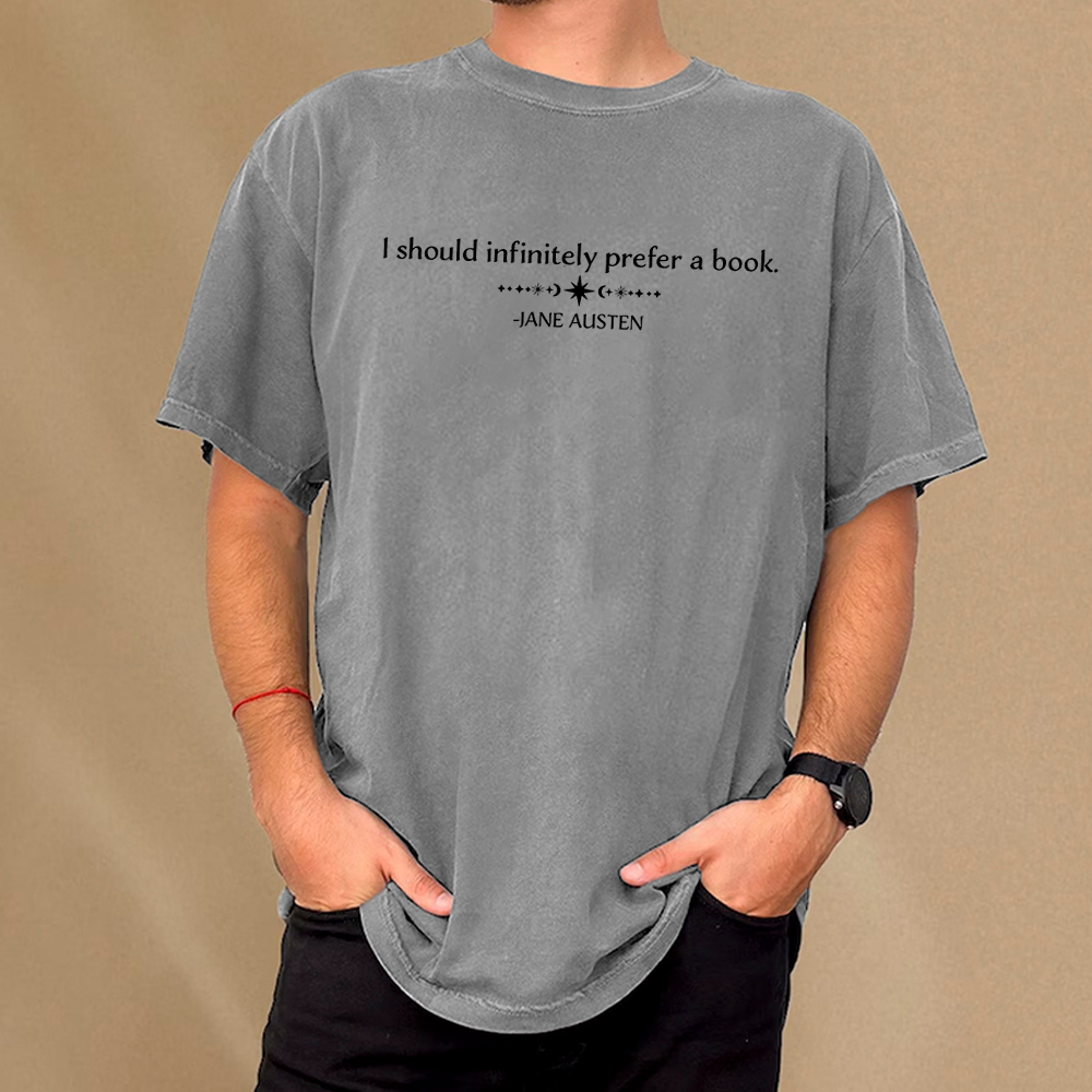 Pagewings  I Should Infinitely Prefer a Book Unisex Washed T-shirt