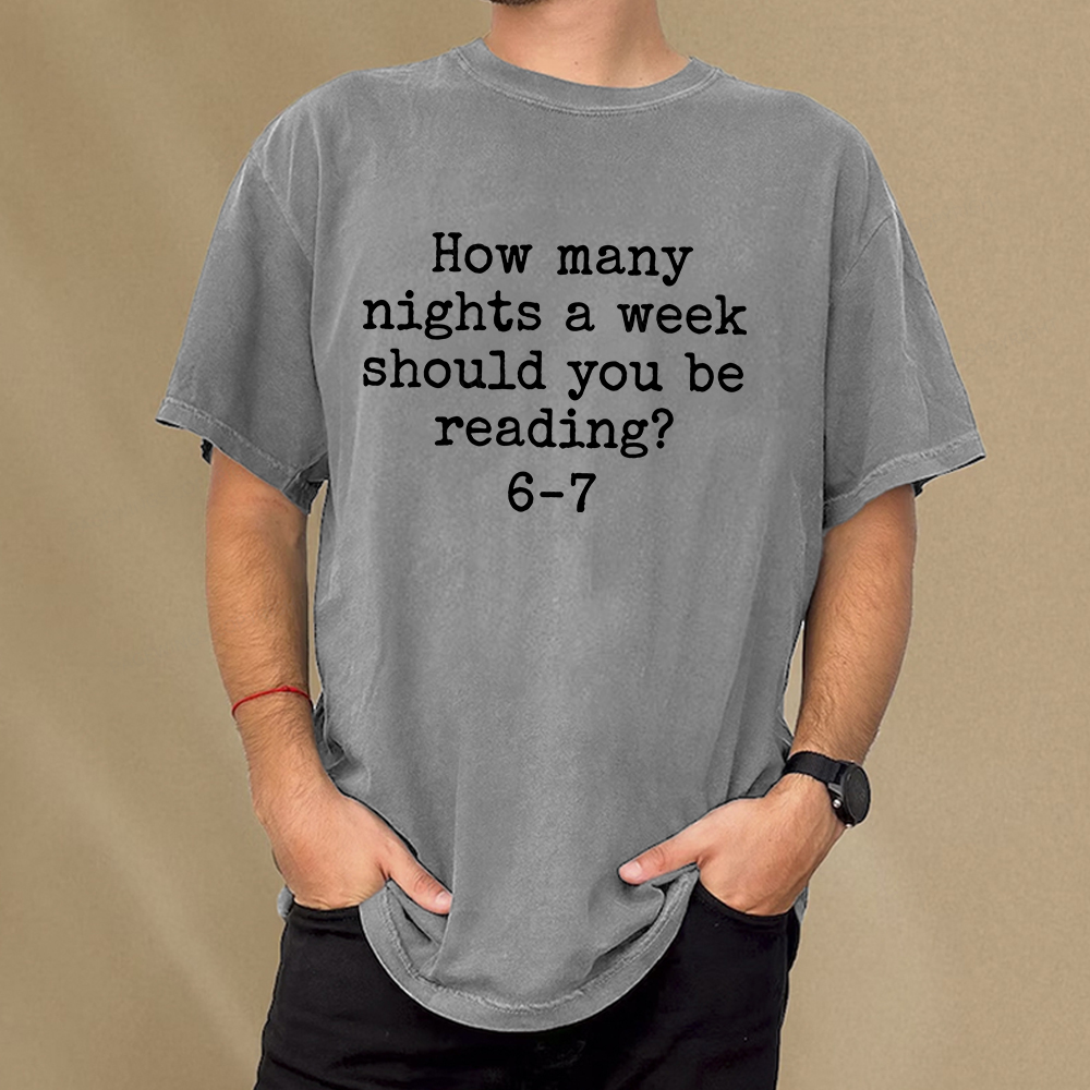 Pagewings How Many Nights A Week Should You Be Reading Unisex Washed T-shirt