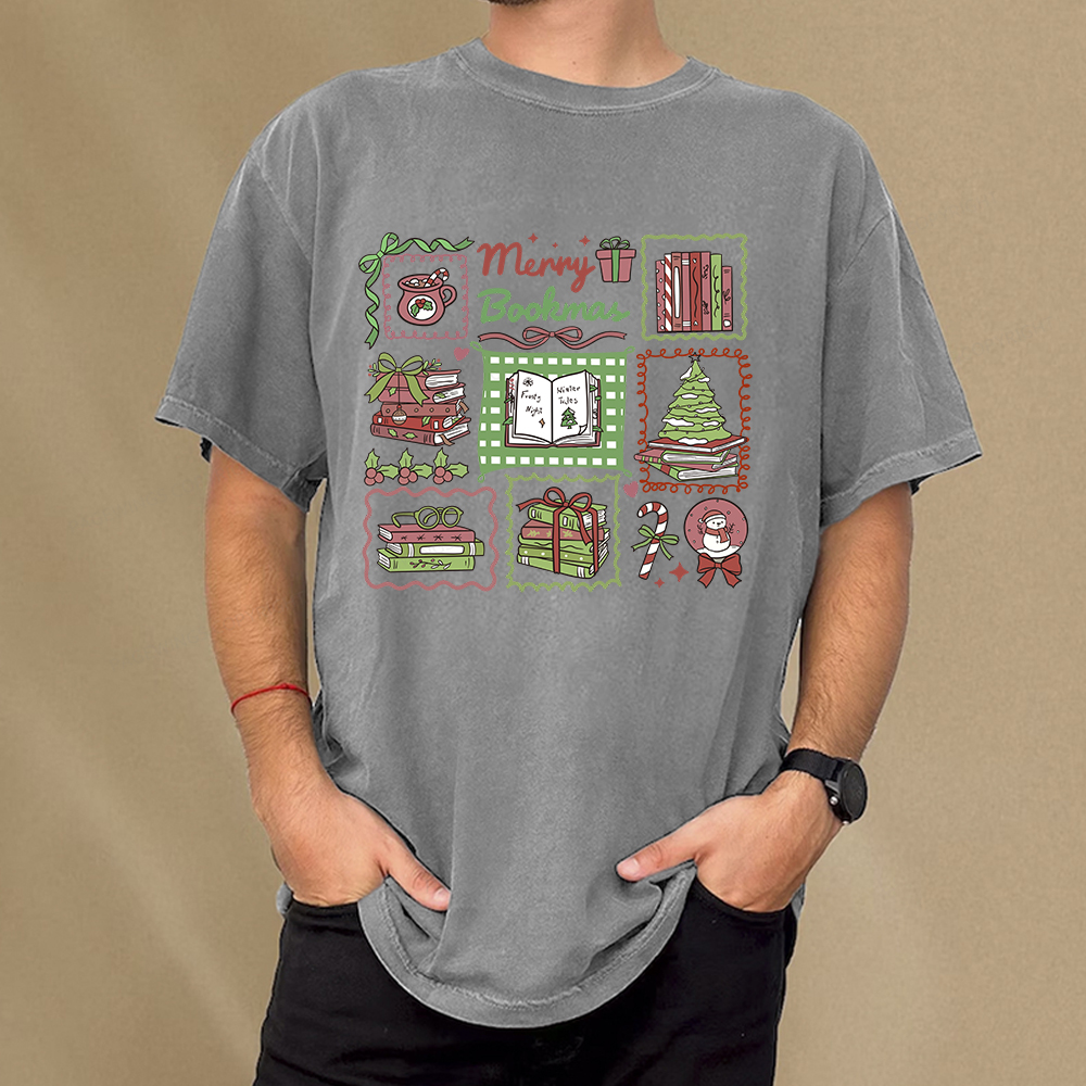 Pagewings Christmas Book Unisex Washed T-shirt