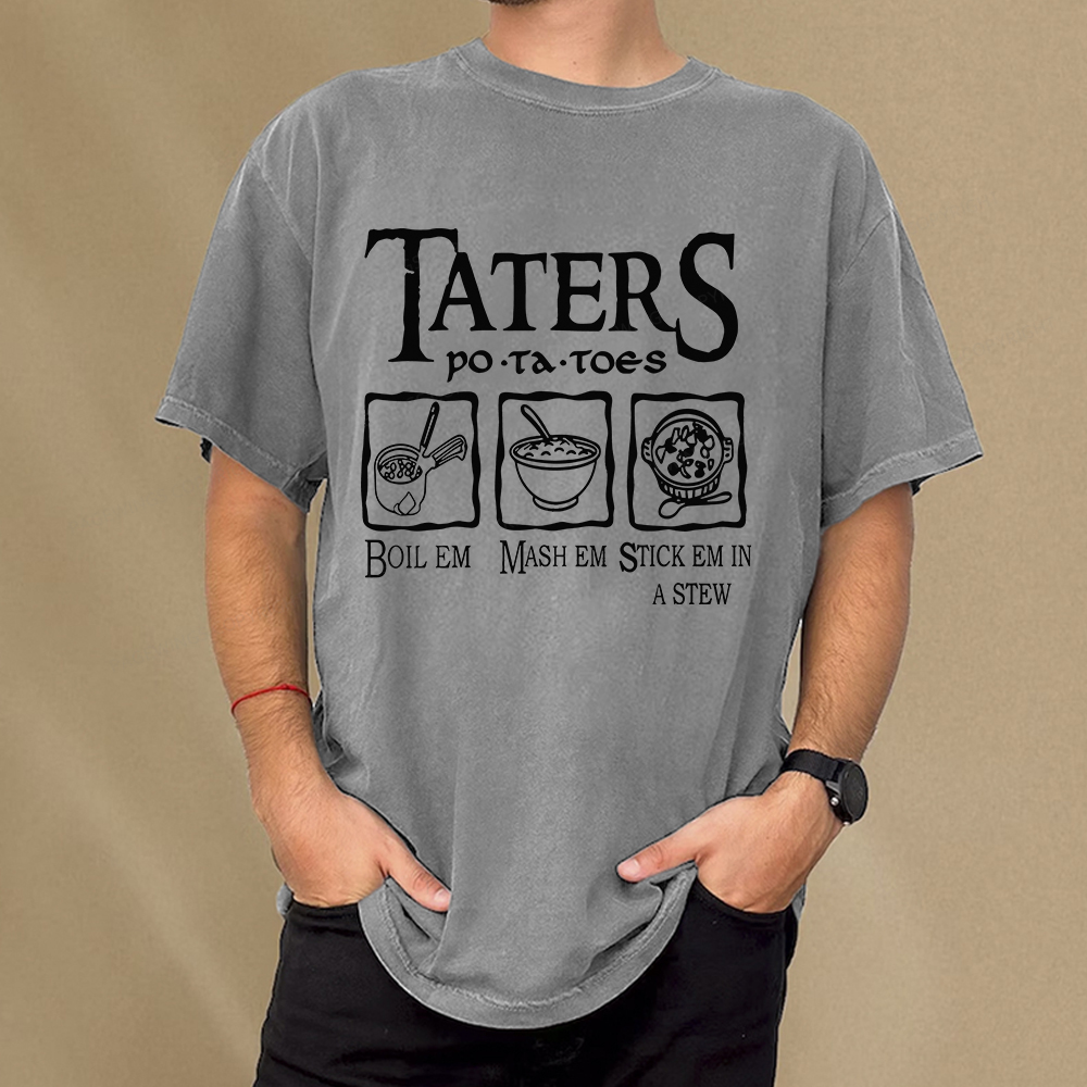 Pagewings Taters PoTaToes Unisex Washed T-shirt