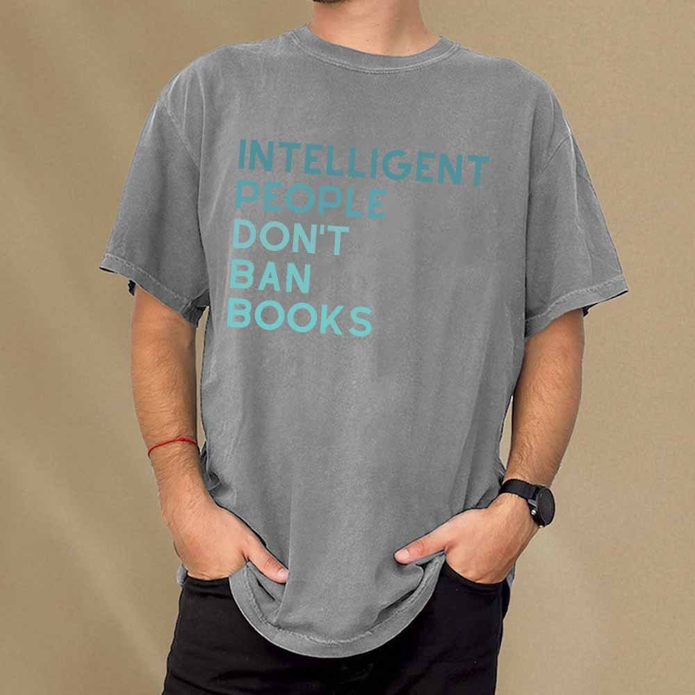 Pagewings Intelligent People Don't Ban Books Unisex Washed T-shirt