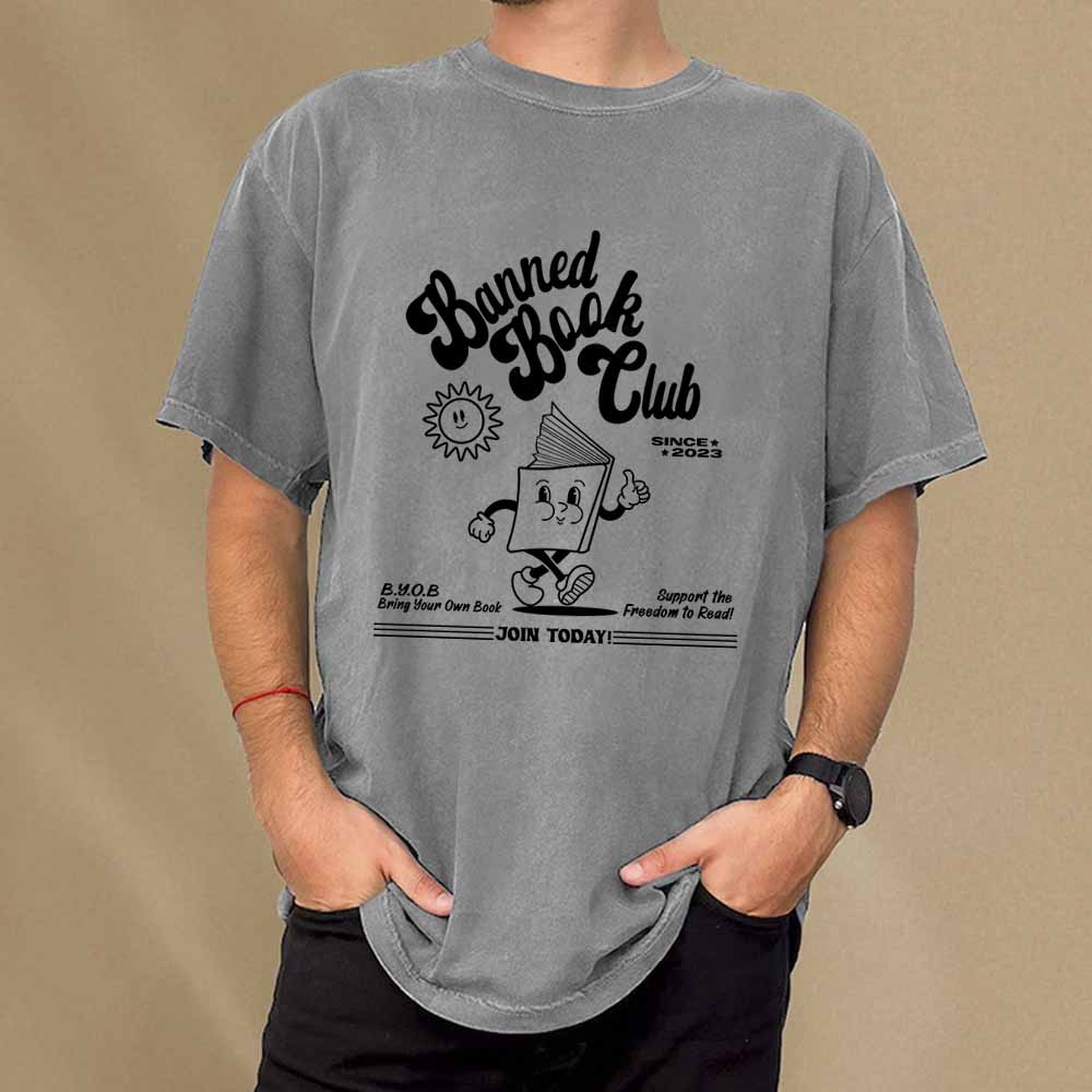 Pagewings Read Banned Books Unisex Washed T-shirt