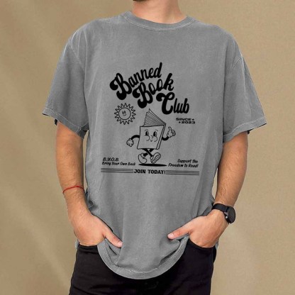 Pagewings Read Banned Books Unisex Washed T-shirt