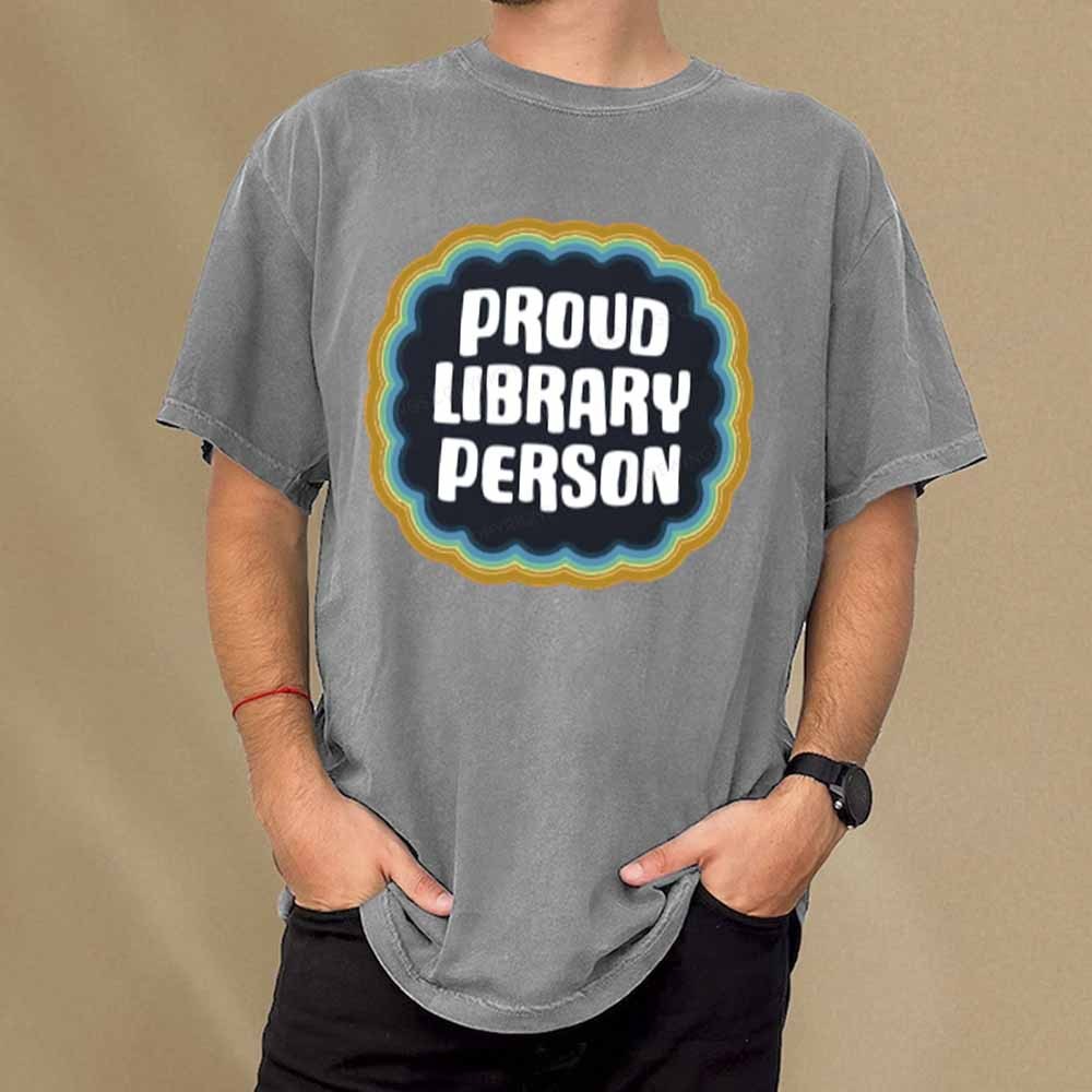 Pagewings Proud Library Person T-Shirt Unisex Washed T-shirt