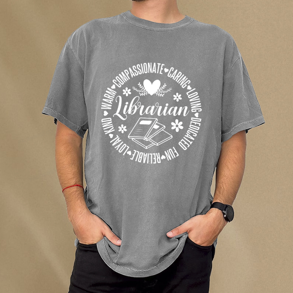 Pagewings Librarian Book Lover Unisex Washed T-shirt