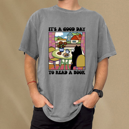 Pagewings It's A Good Day  To Read A Book Unisex Washed T-shirt