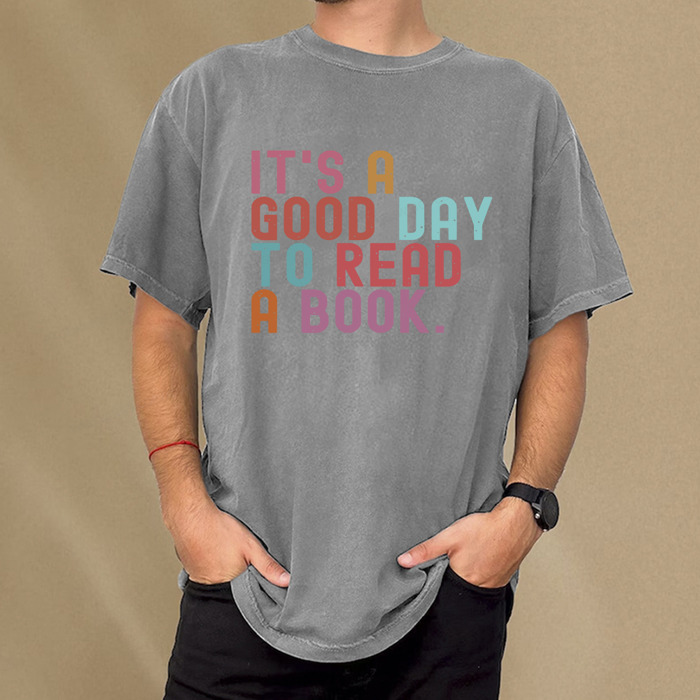 Pagewings It's Good Day to Read A Book Unisex Washed T-shirt