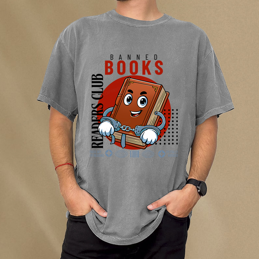 Pagewings Banned book readers club Unisex Washed T-shirt