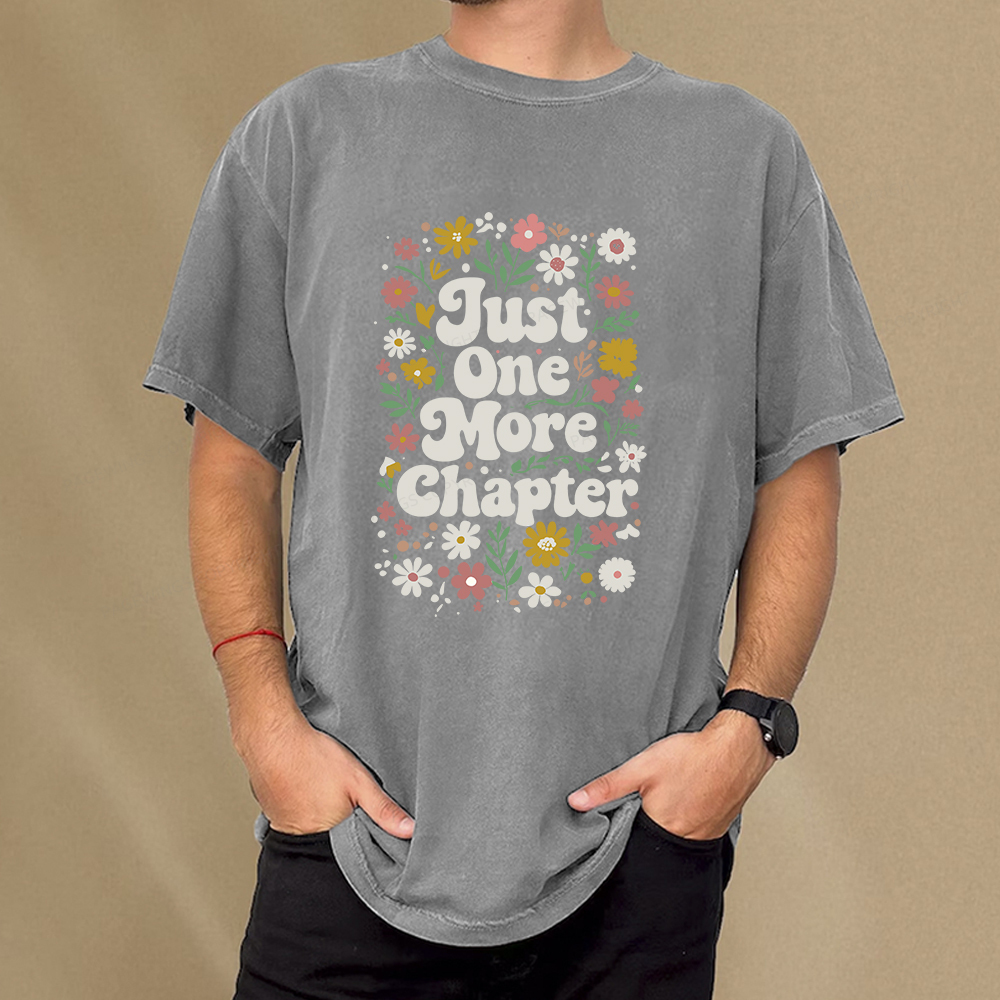 Pagewings Just One More Chapter Unisex Washed T-shirt