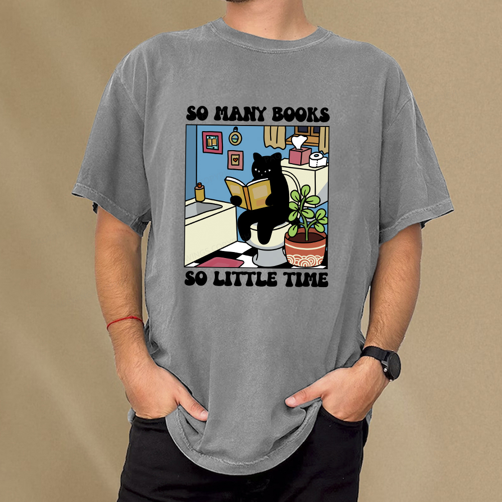 Pagewings So Many Books So Little Time Unisex Washed T-shirt