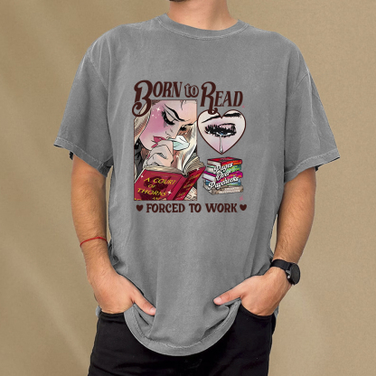 Pagewings Born To Read Bookish Unisex Washed T-shirt