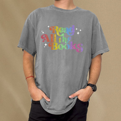Pagewings Read All the Books Unisex Washed T-shirt