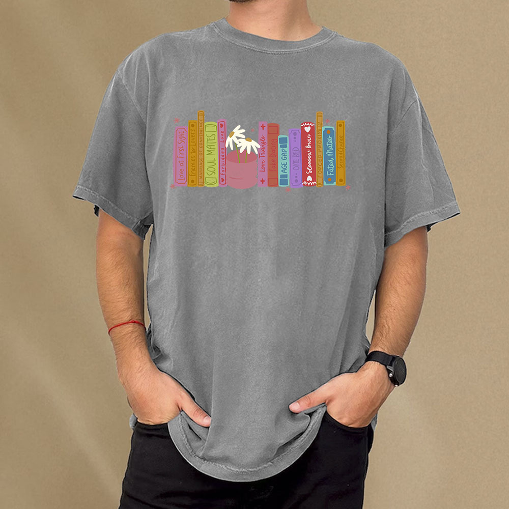 Pagewings Romance Book Tropes Unisex Washed T-shirt