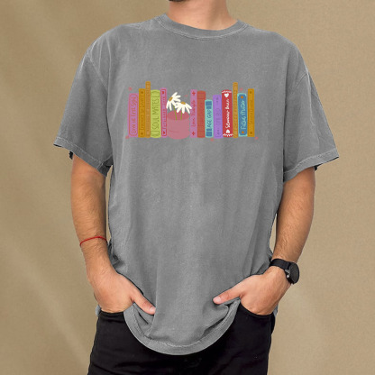 Pagewings Romance Book Tropes Unisex Washed T-shirt