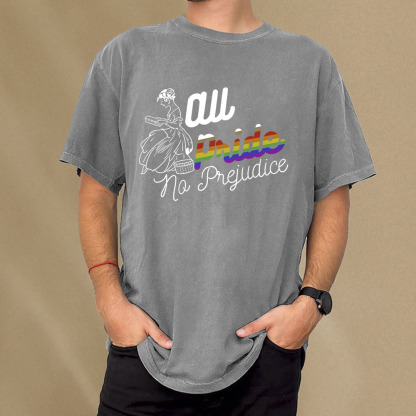 Pagewings All Pride, No Prejudice Unisex Washed T-shirt